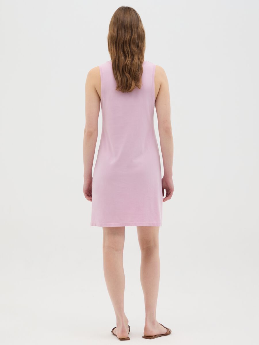 Women’s long pink dress in 100% cotton_2