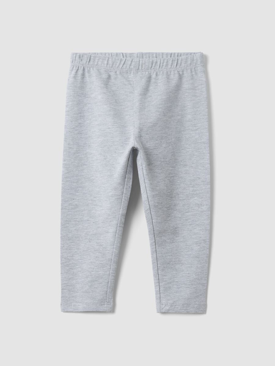 Leggings grigi in misto cotone organico slim fit per bimba_0
