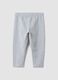 Grey slim-fit organic cotton blend leggings for baby girl_0