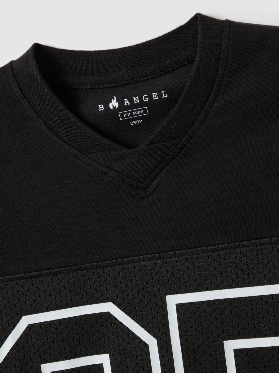 Black pure cotton boxy fit T-shirt with number 25_5