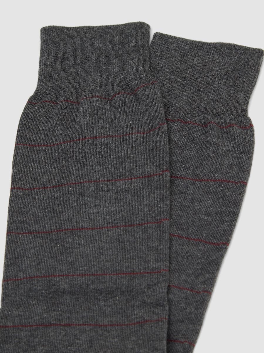 Men&rsquo;s grey marl long socks in stretch cotton_1