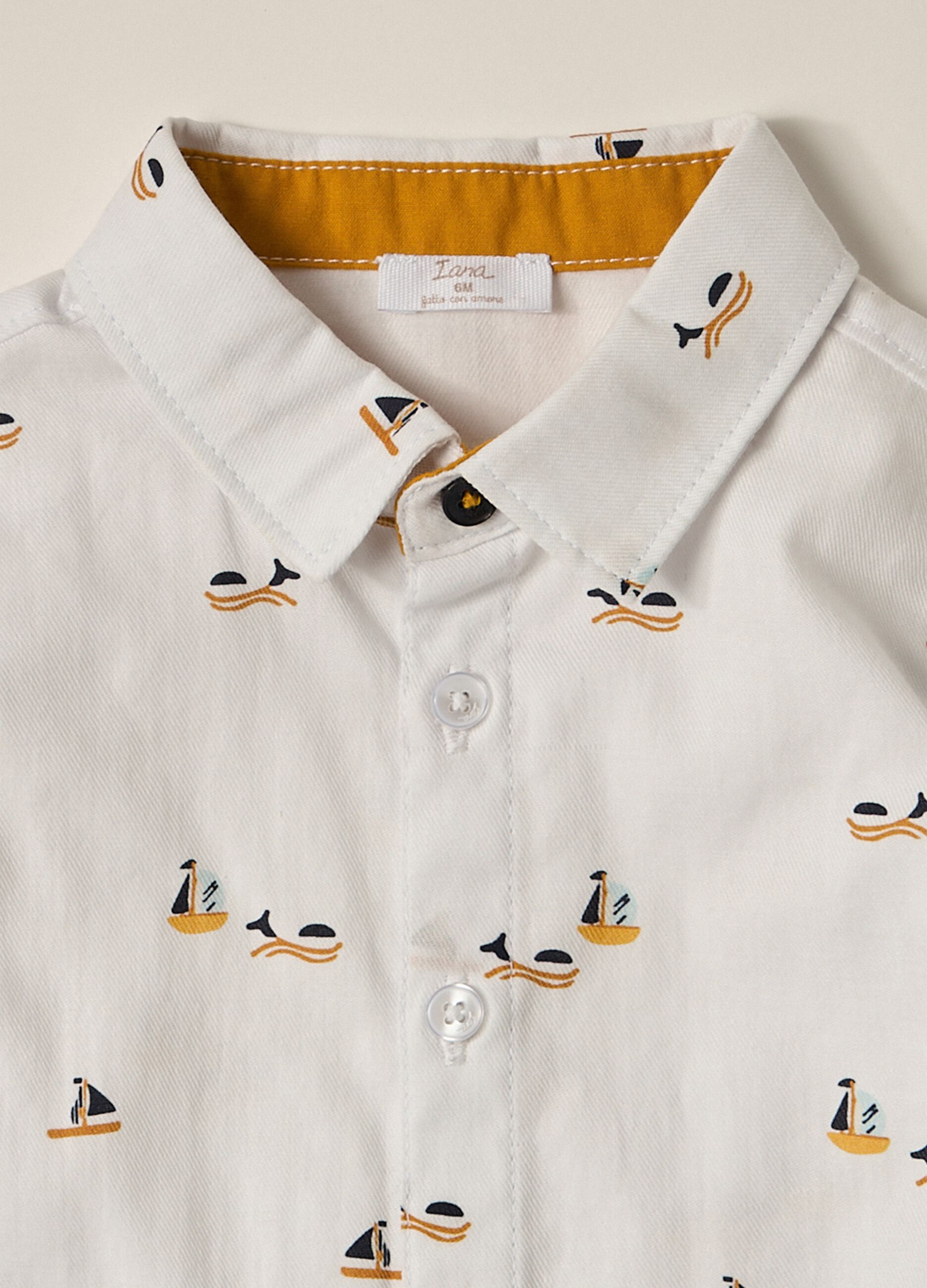 Camicia in twill di puro cotone IANA neonato