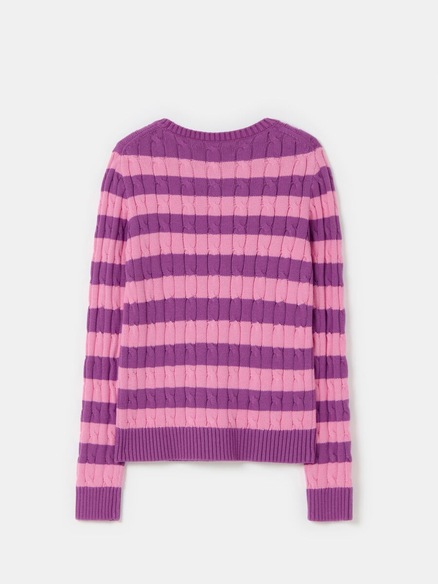 Striped pullover with braided design_4