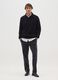 Black Stretch Cotton Regular Fit Cord Trousers_0