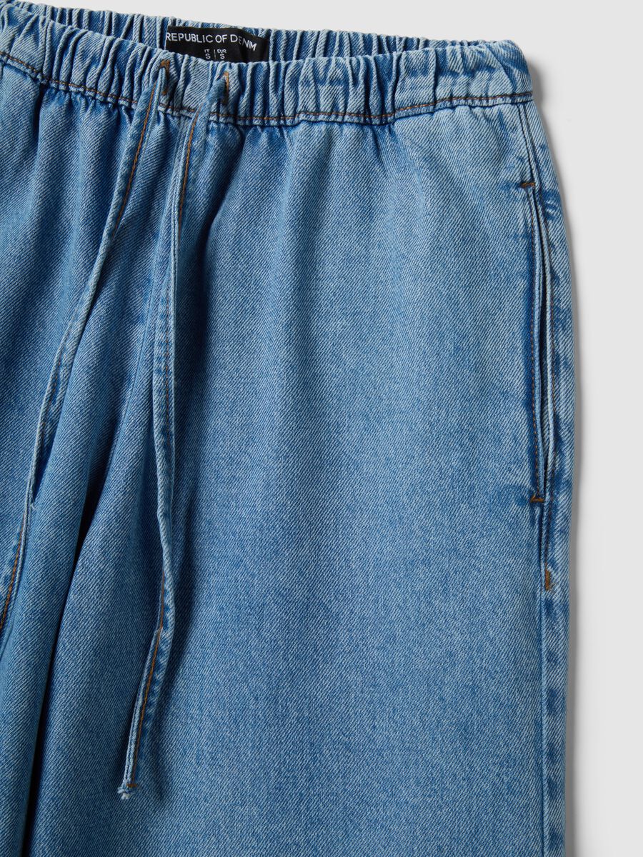 Azure Denim Pure Cotton Jogger Trousers Regular Fit_1