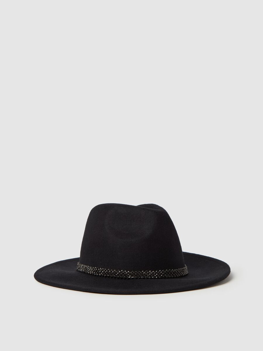 Fedora hat with diamanté edging_0