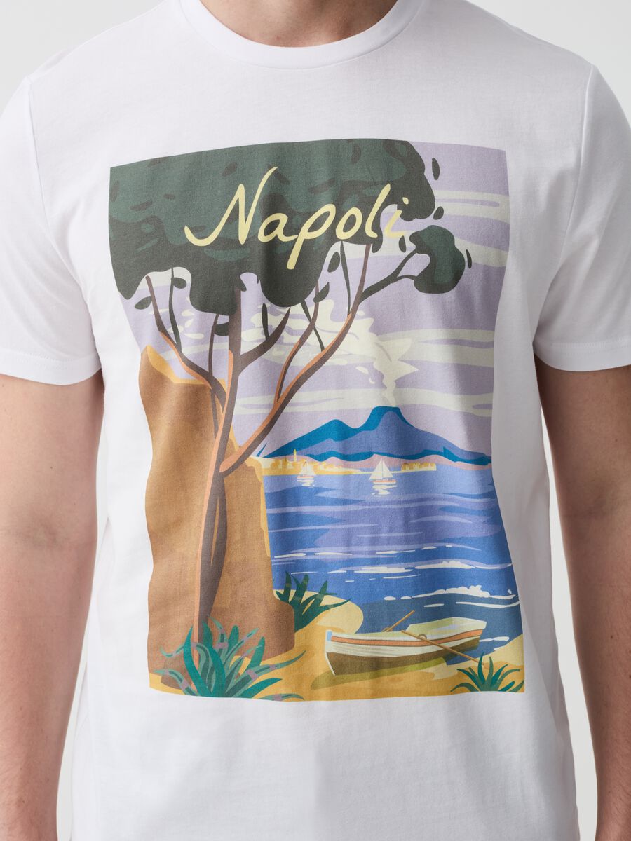 T-shirt in cotone con stampa Napoli_1