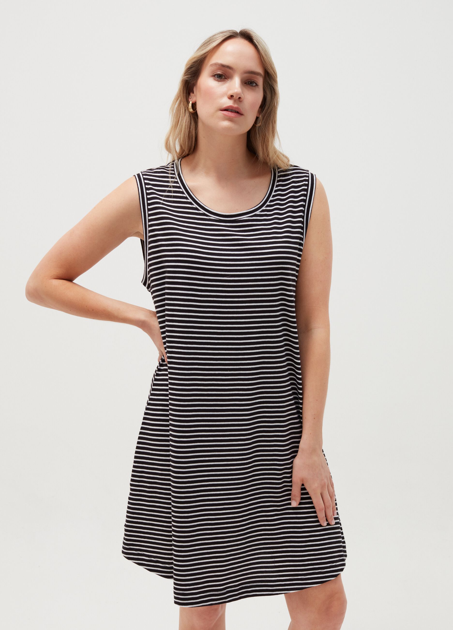 MYA Curvy striped sleeveless dress