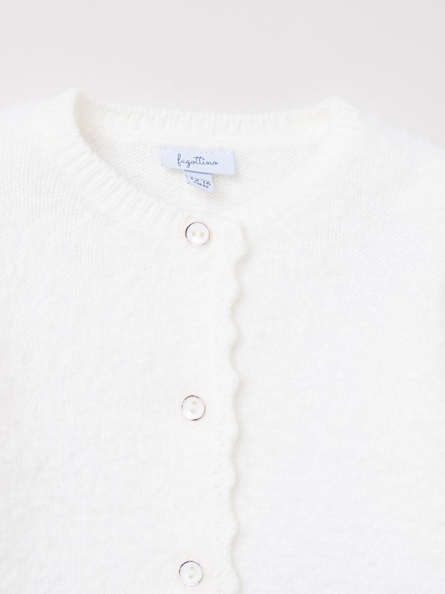 Cardigan in maglia con profili ondulati_2