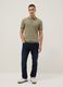 Green stretch cotton polo shirt, regular fit_1