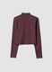 Purple cropped stretch T-shirt with high neck, Easy Dry &ndash; ALTAVIA STUDIO_7