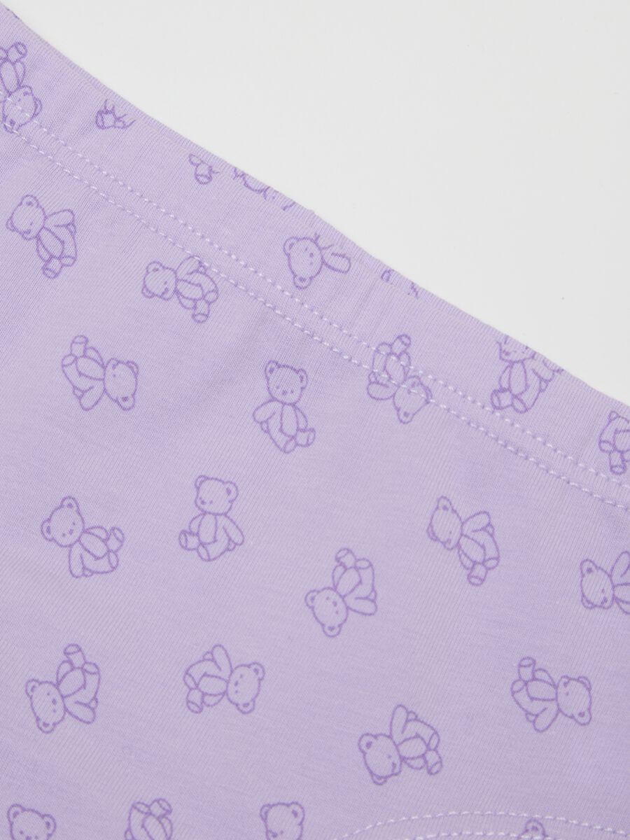 Mutandine in cotone elasticizzato multicolor da bambina con orsacchiotti_2