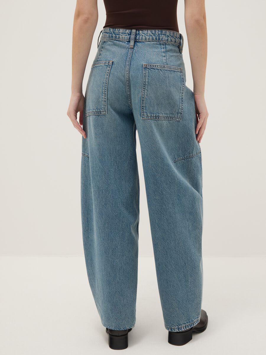 Pure Cotton Blue Regular Fit Skater Jeans_2