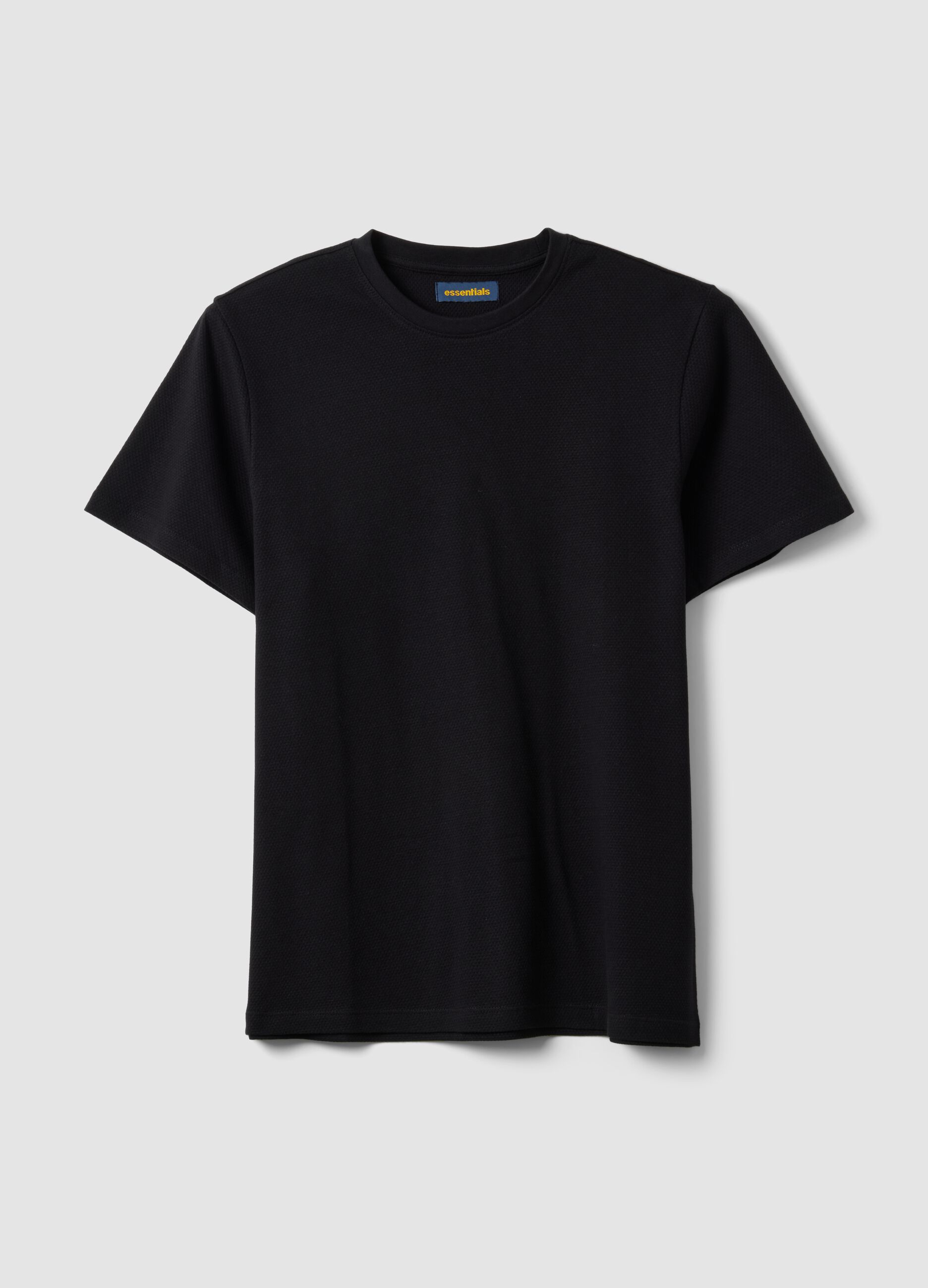 Black pure cotton short-sleeve T-shirt