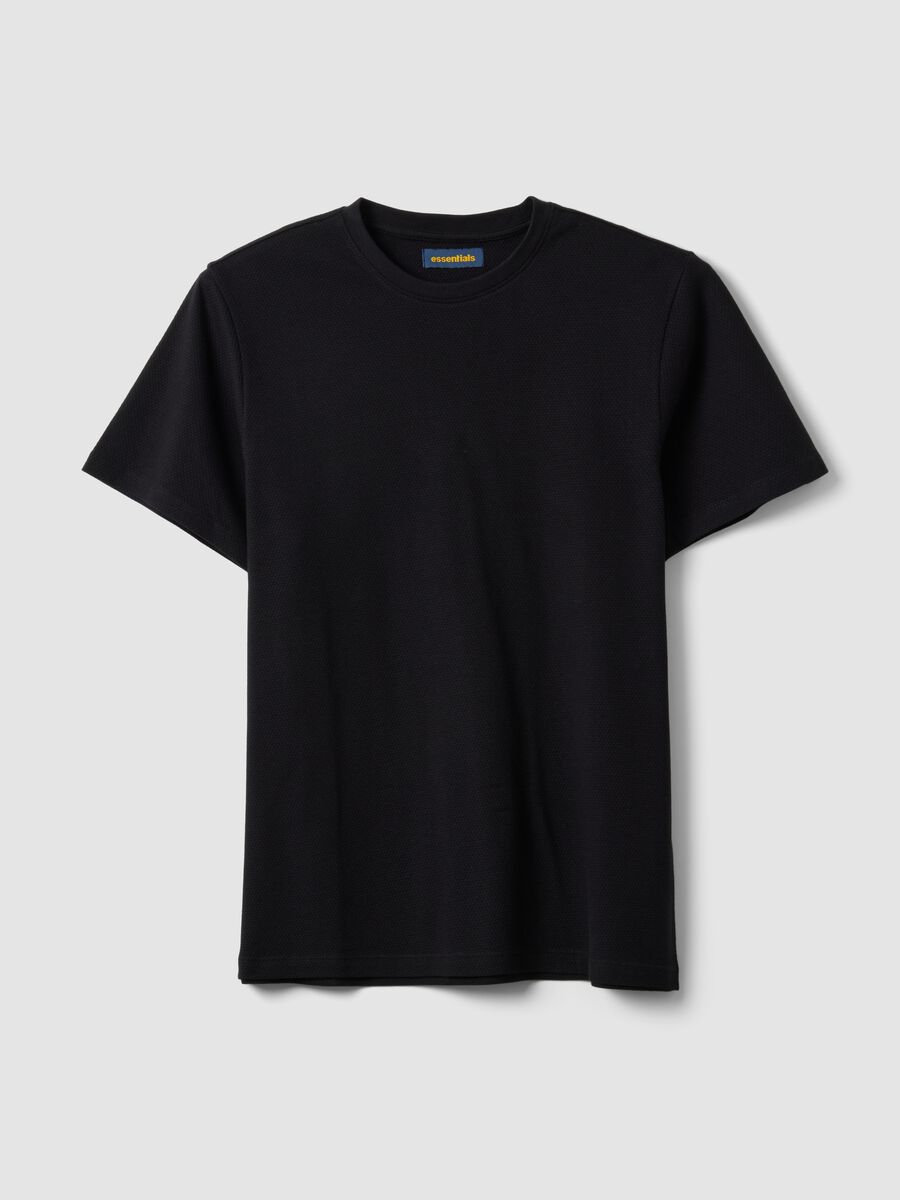 Black pure cotton short-sleeve T-shirt_4
