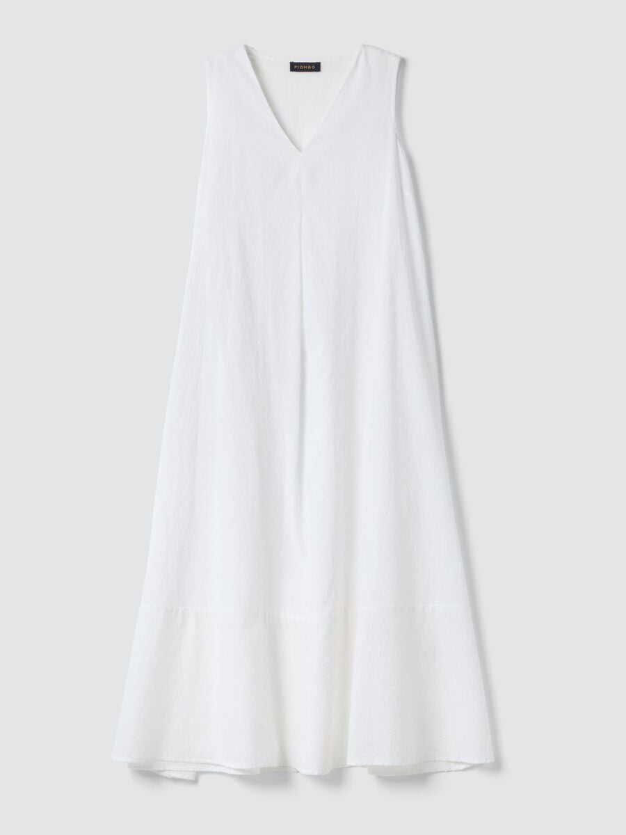 Abito maxi bianco in puro cotone_4