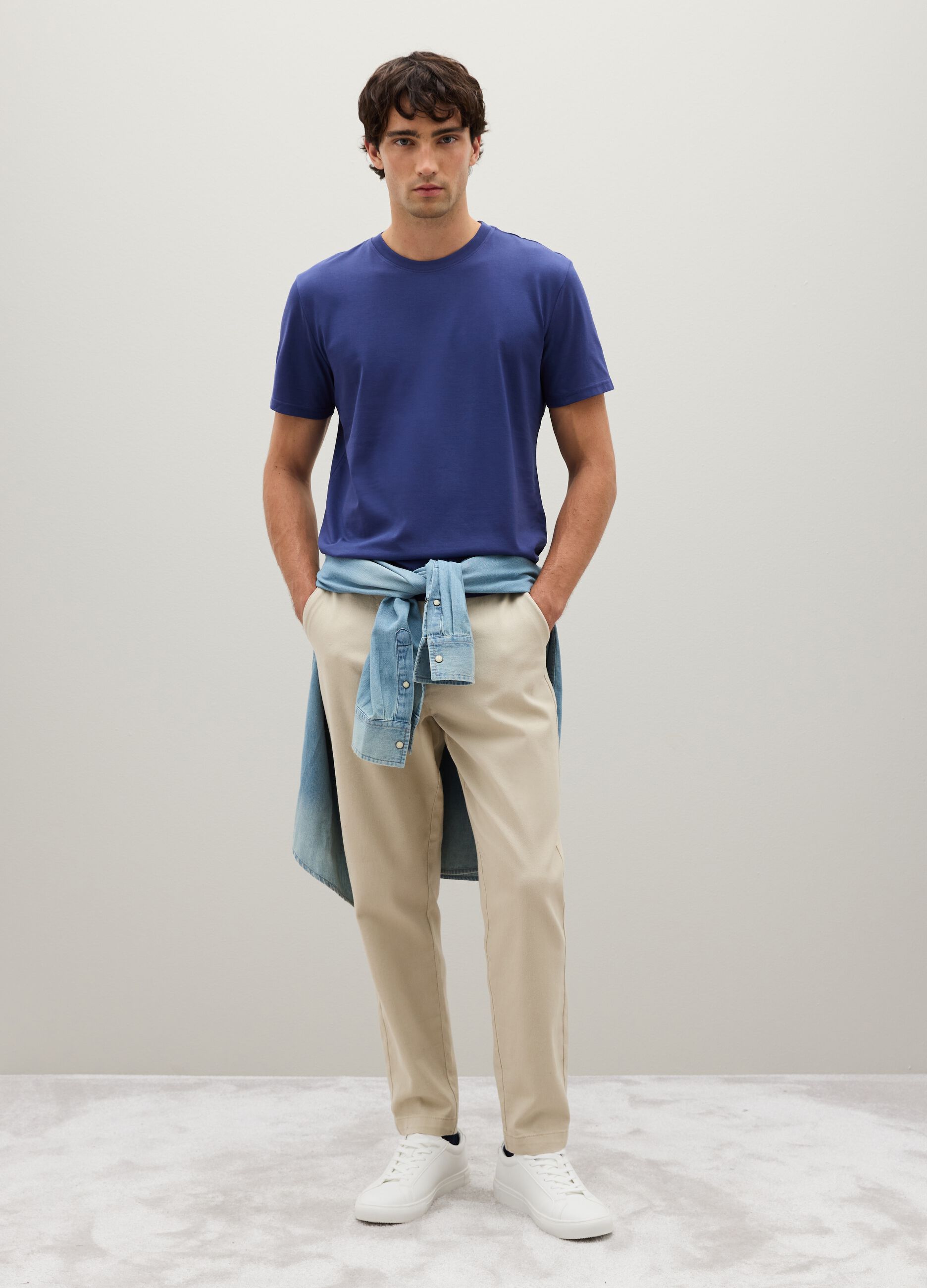 Blue pure cotton T-shirt