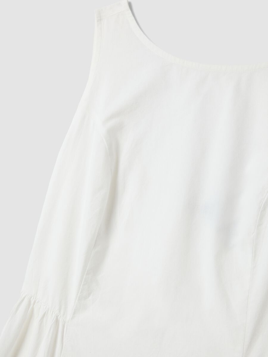White pure cotton dress with boat neckline_5