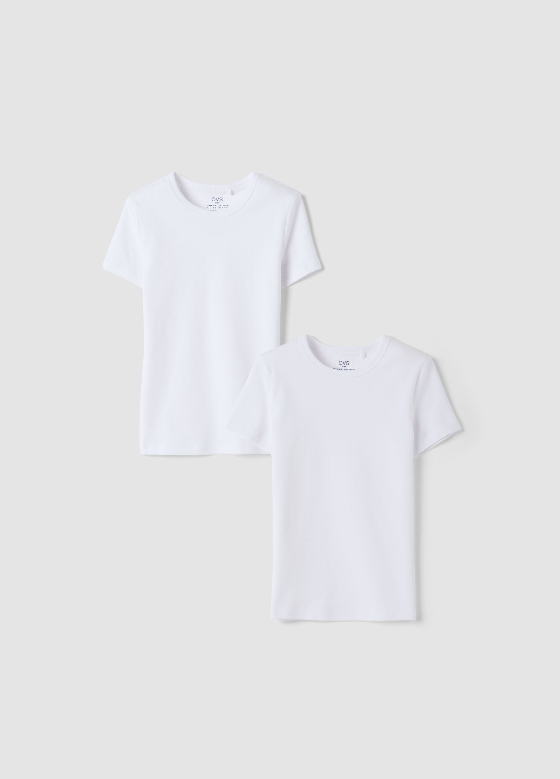 2-pack of white crew-neck T-shirts in pure organic cotton