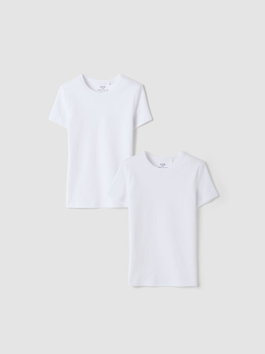 2-pack of white crew-neck T-shirts in pure organic cotton_0