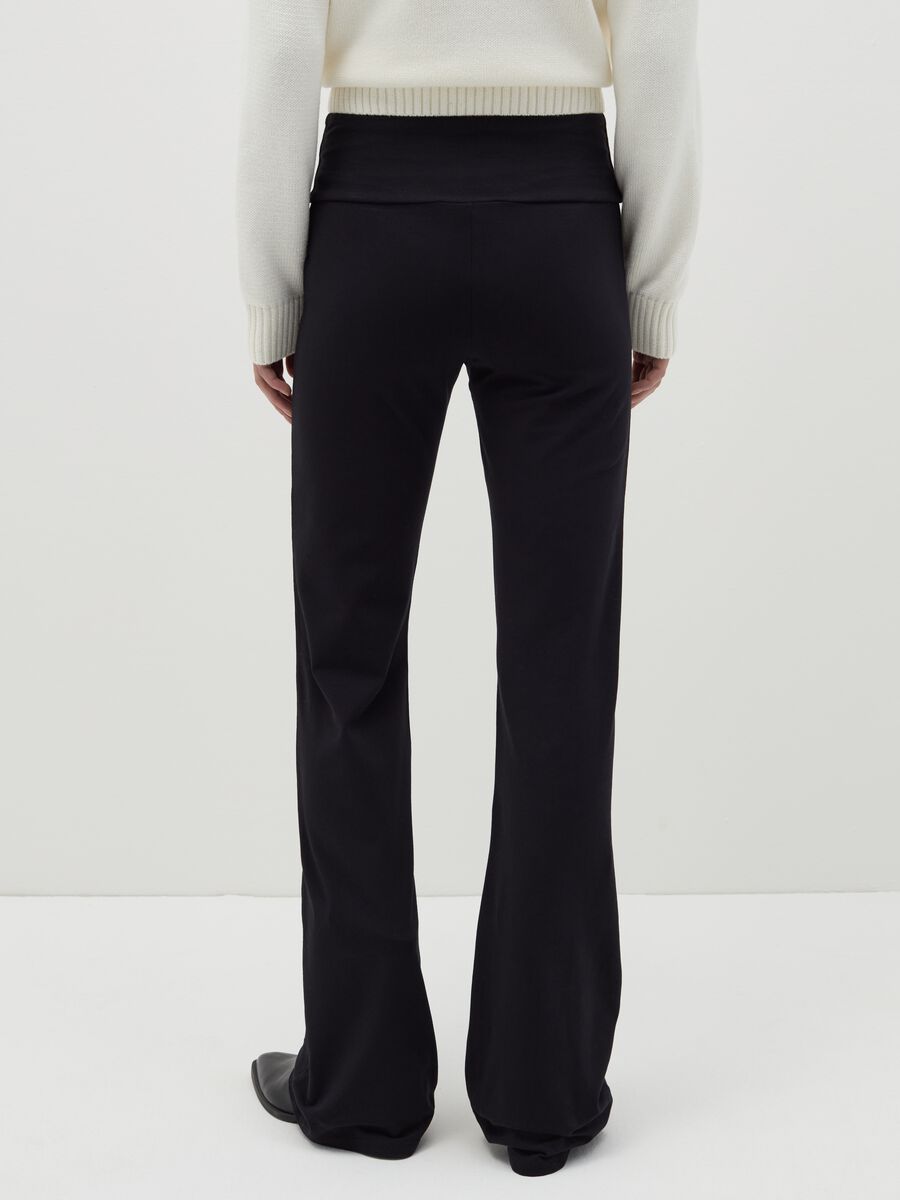 Flare-fit leggings in stretch cotton_2