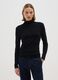 Black Cotton Blend Turtleneck Regular Fit_1