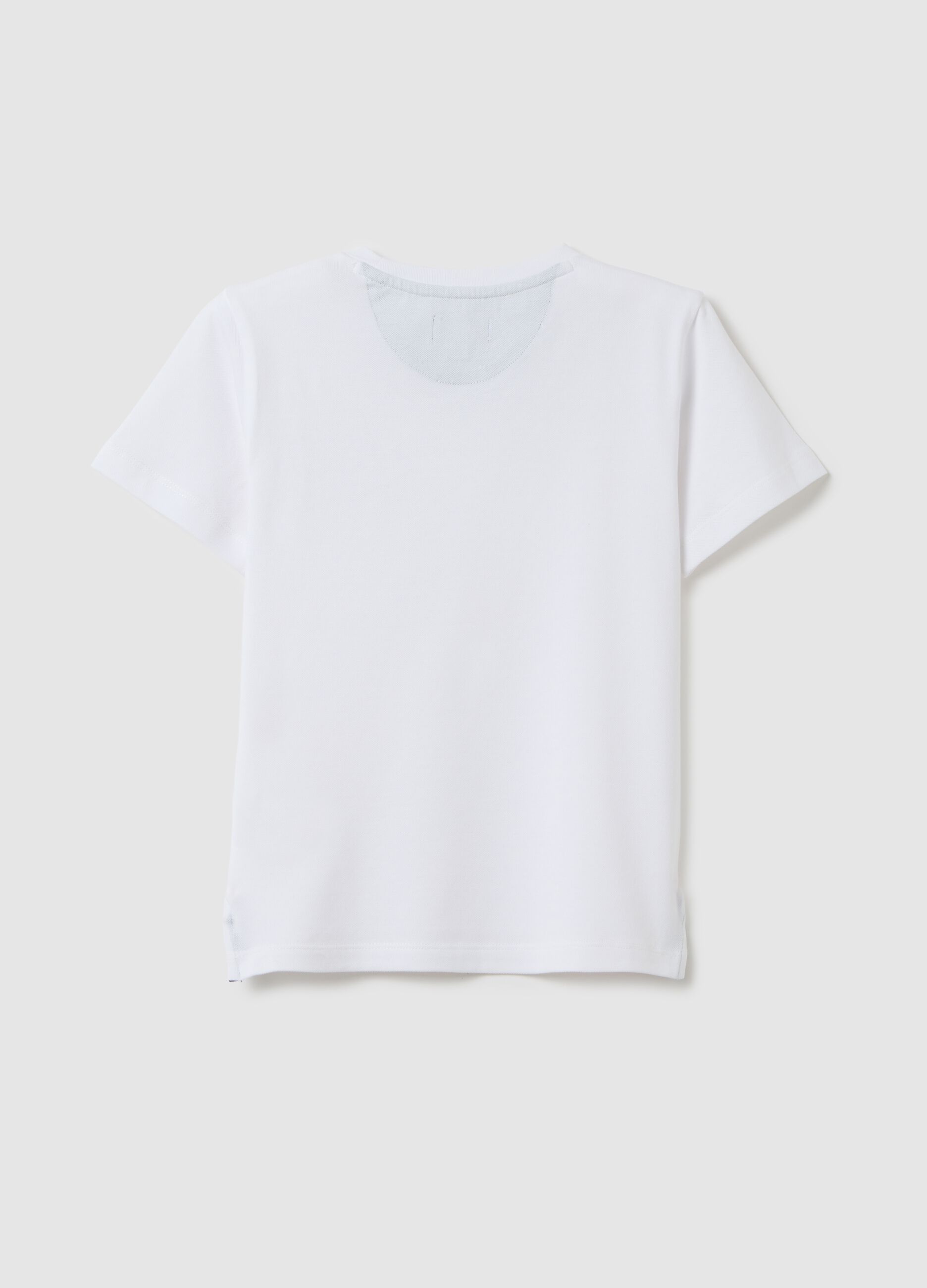 White short sleeve t-shirt in stretch cotton
