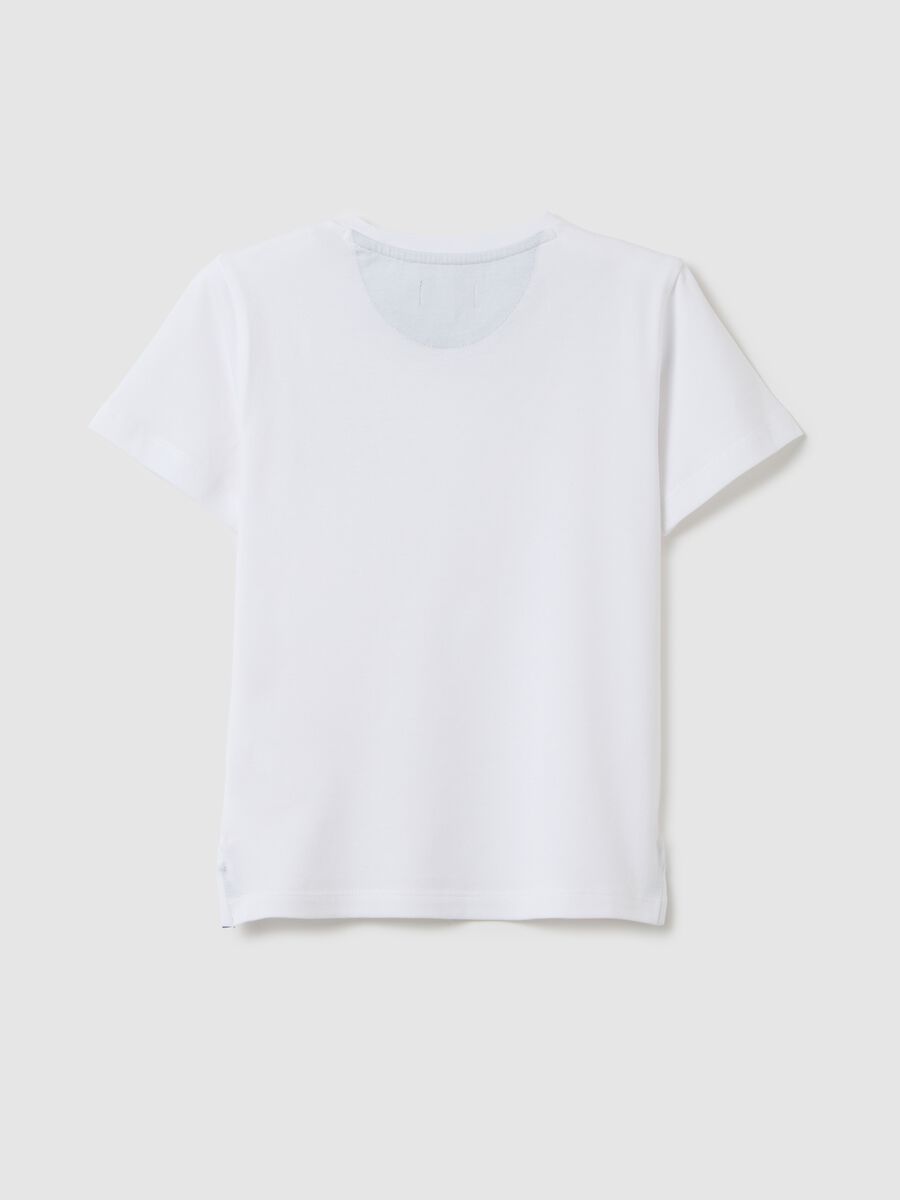 White short sleeve t-shirt in stretch cotton_1