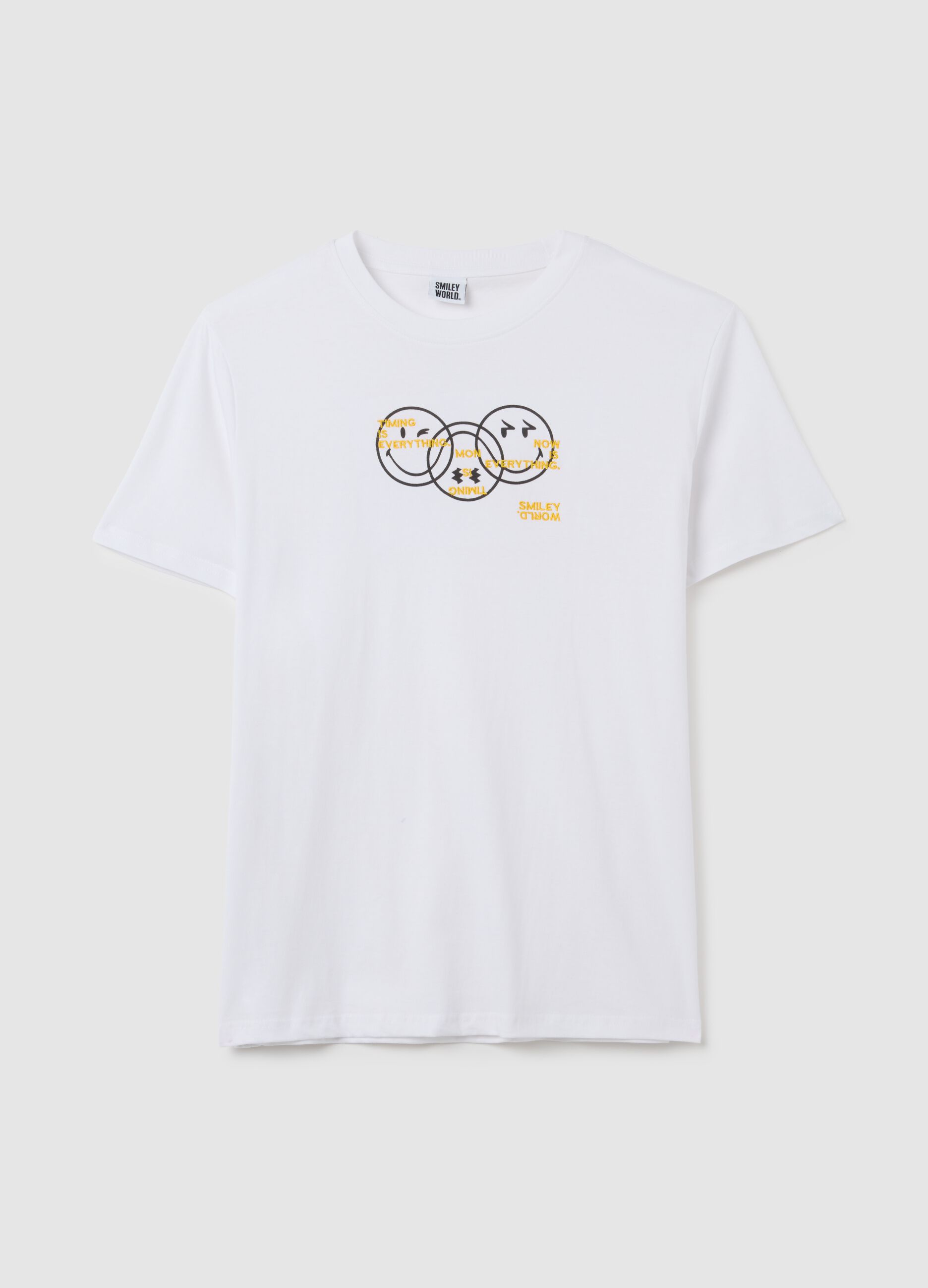 Men's pure cotton white regular fit T-shirt