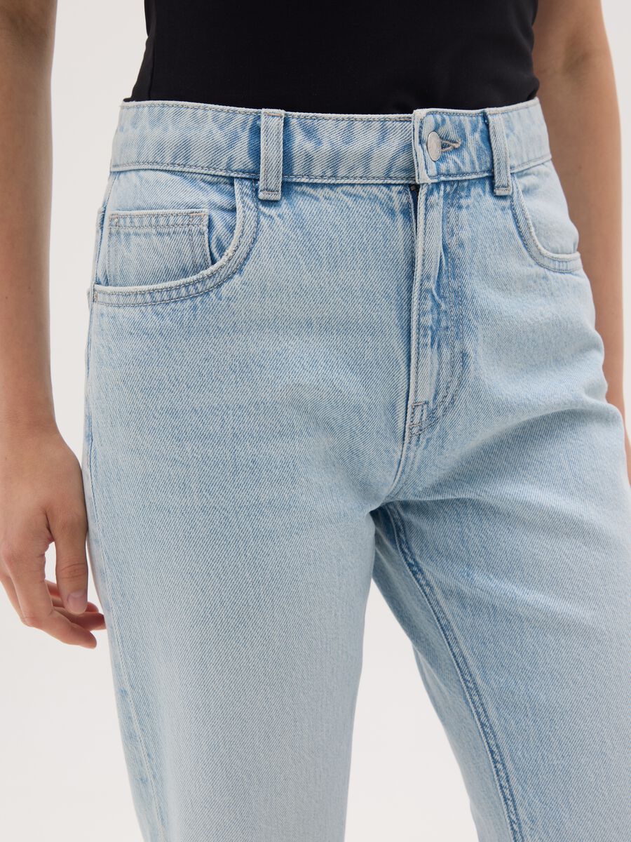 Jeans da donna in puro cotone azzurro regular fit_3