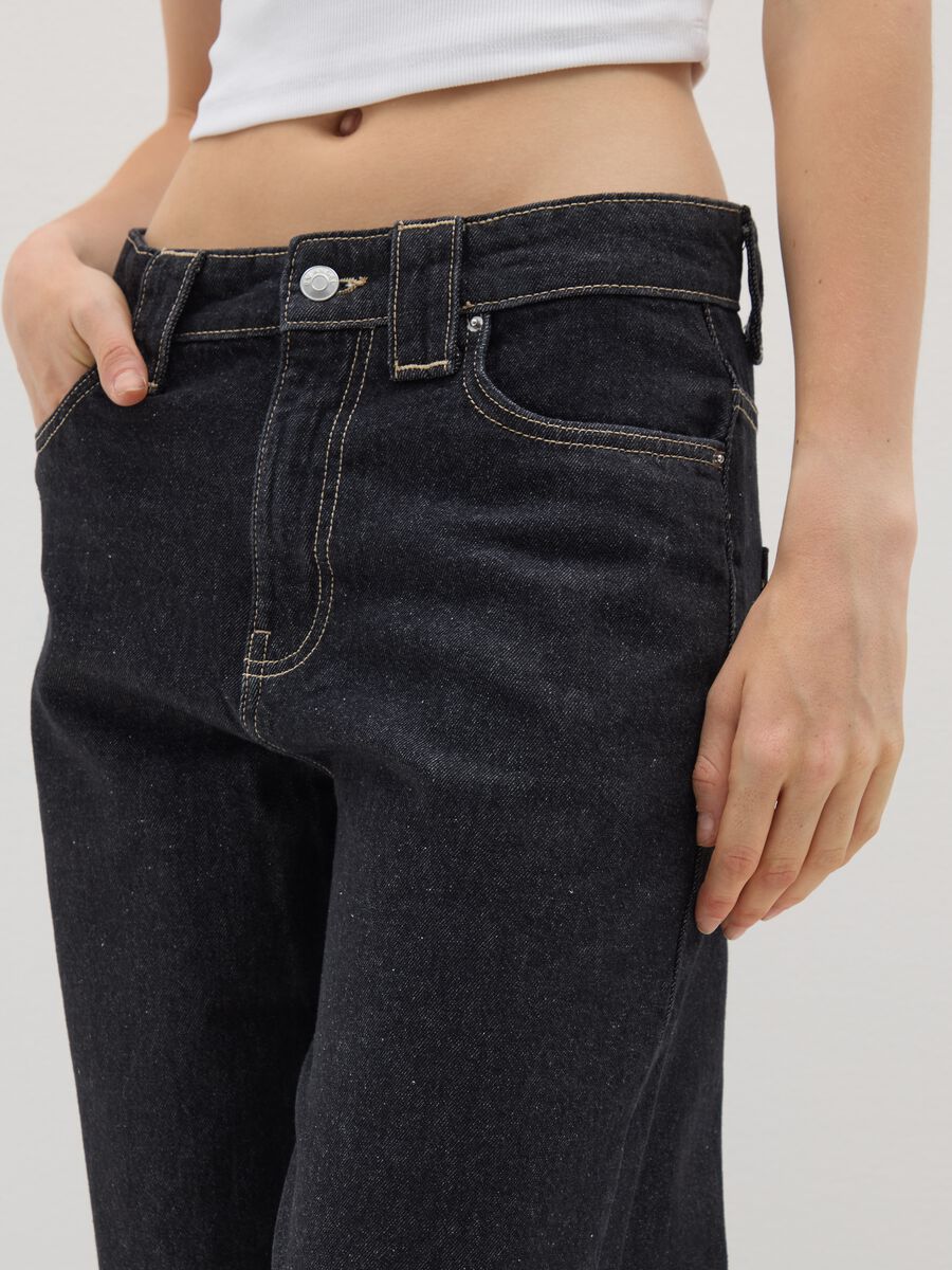 Jeans in puro cotone nero skater_3