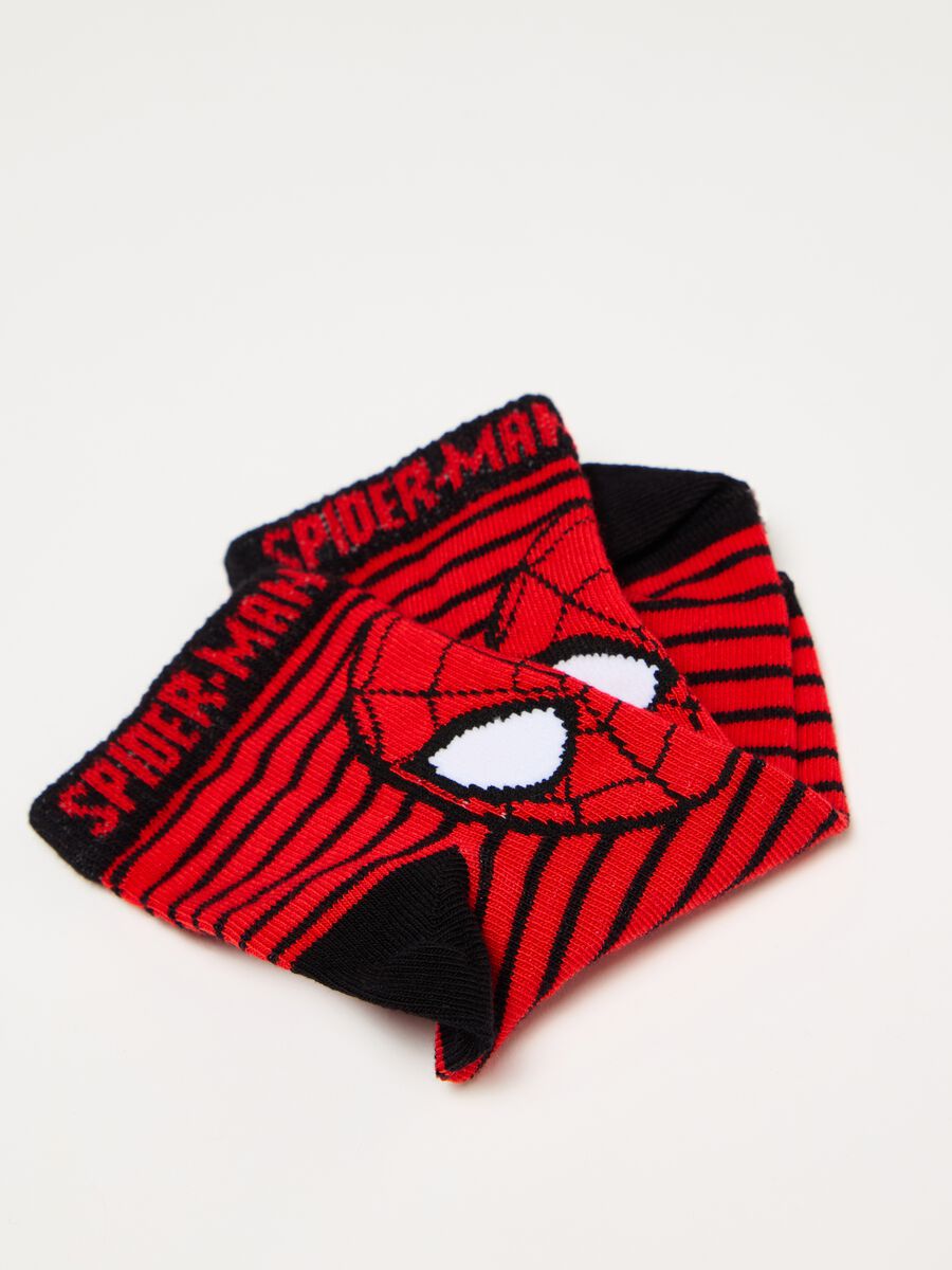 Two-pair pack short striped socks with Spider-Man_2