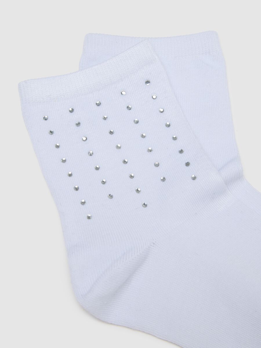 Set of white stretch fabric socks_1