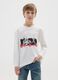 Boys' pure cotton white T-shirt with oversized fit_0