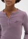 Purple Henley cotton blend fitted girl's T-shirt_1