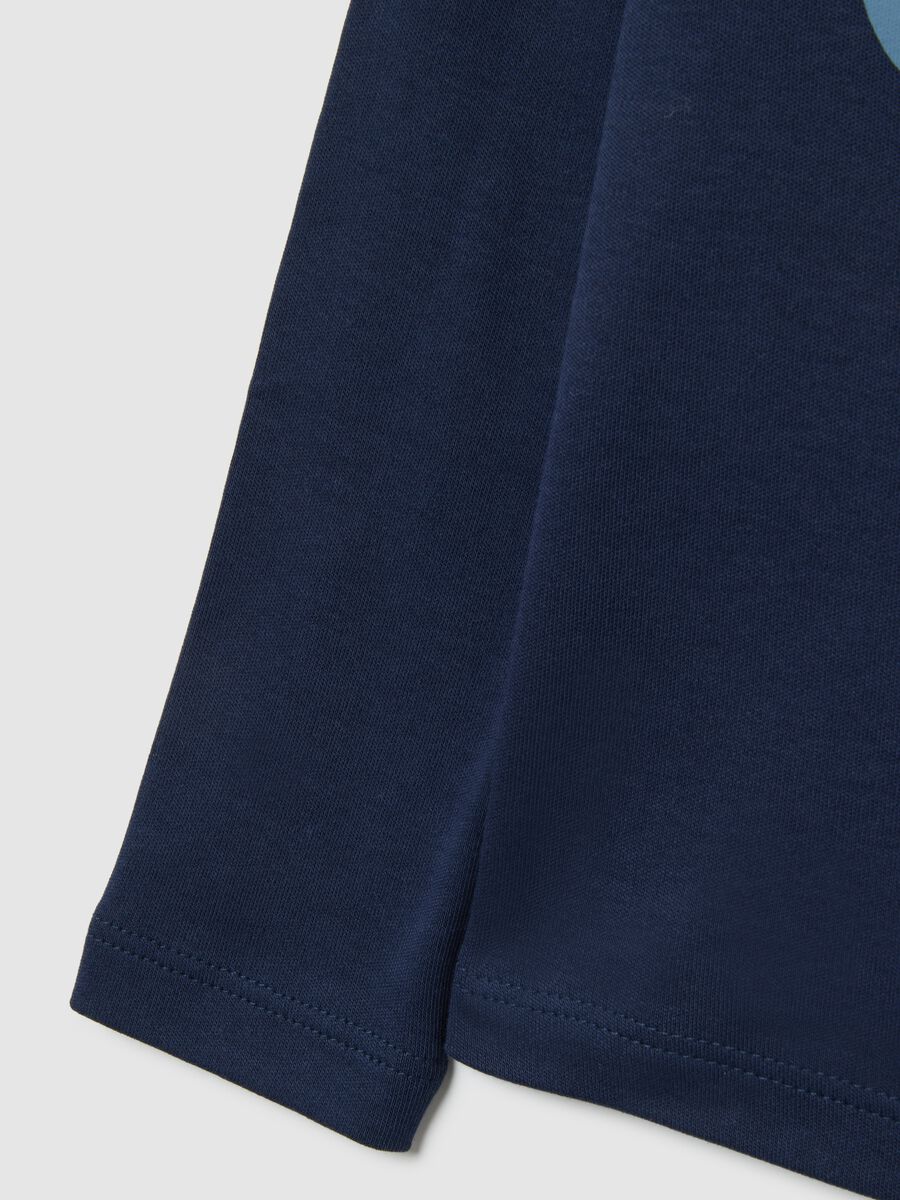 Girls' blue regular fit pure cotton t-shirt with print_3