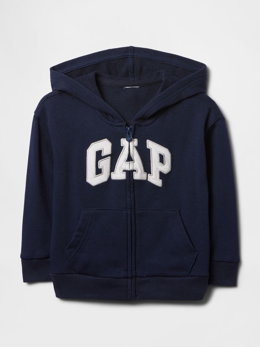 Felpa con cappuccio in misto cotone_0