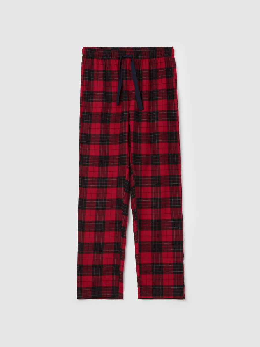 Pyjama trousers in flannel with tartan pattern_4