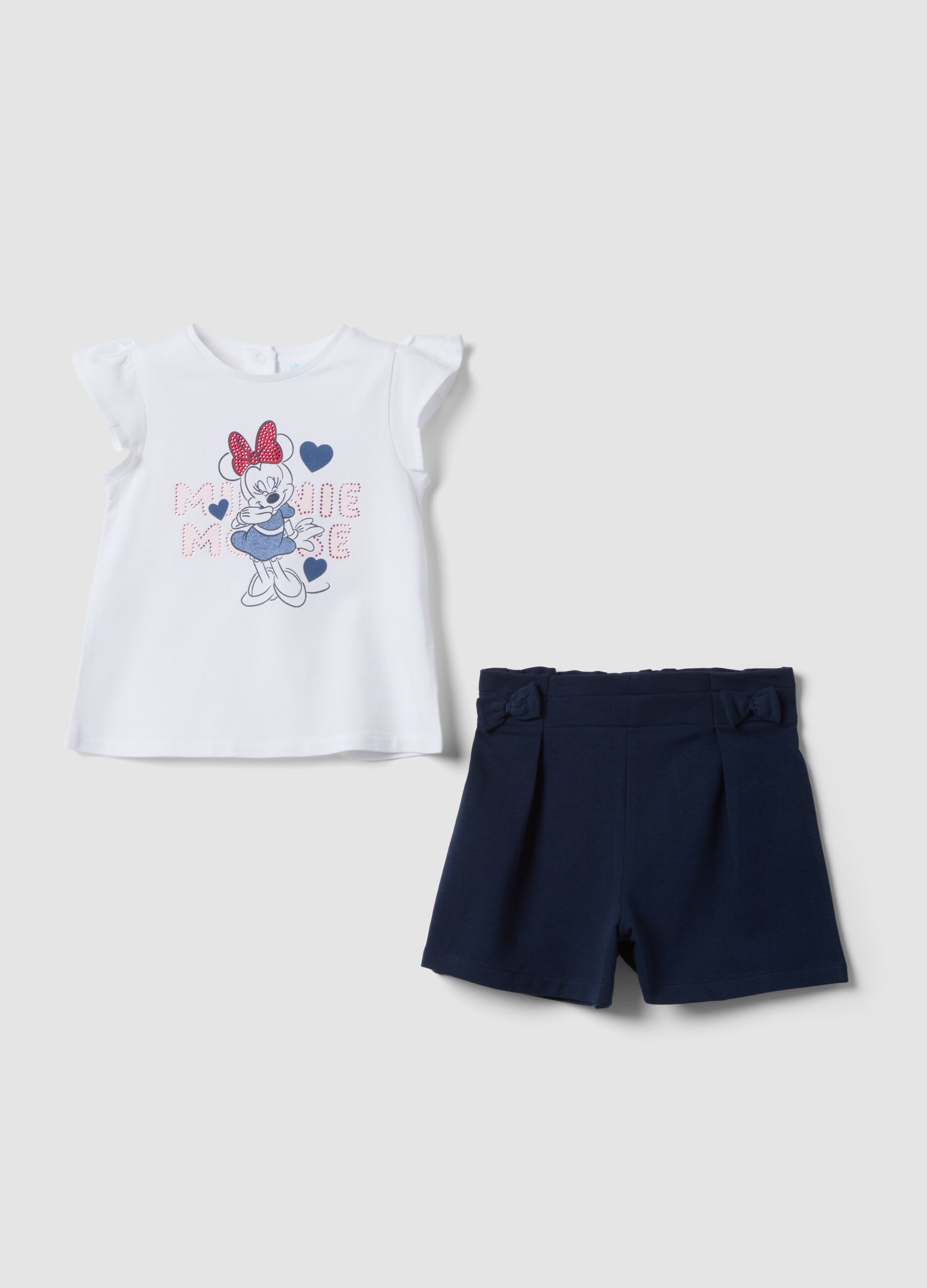 Set in cotone elasticizzato multicolor da bimba regular fit con Minnie