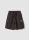 Boys' black 100% cotton cargo shorts, comfort fit_0