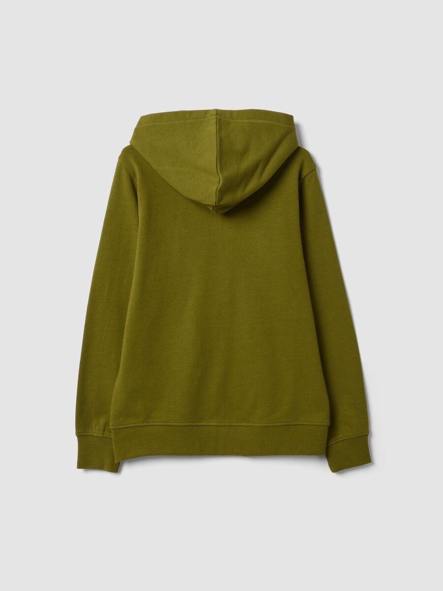 Felpa verde con cappuccio in puro cotone organico regular fit per ragazzo_6
