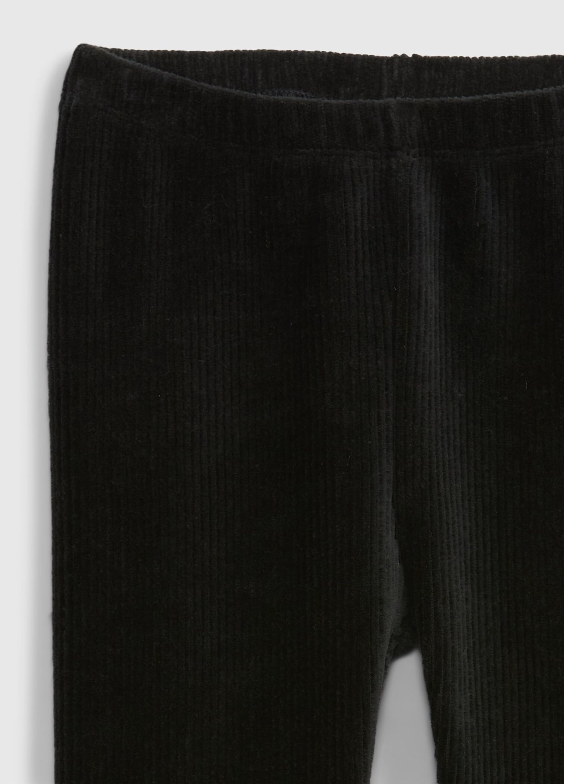 Leggings in velour a costina