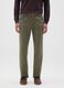 Green cotton slim fit trousers_1