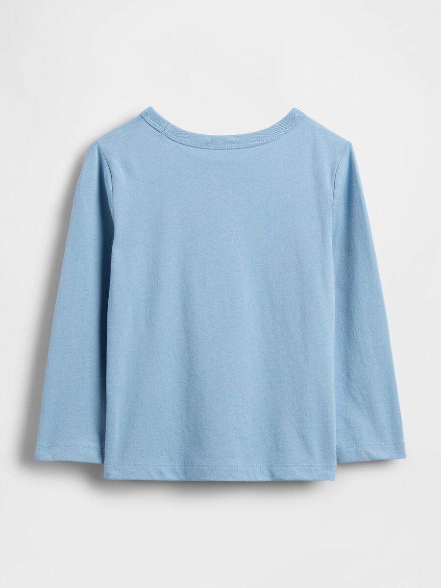 Long-sleeve blue cotton T-shirt_1