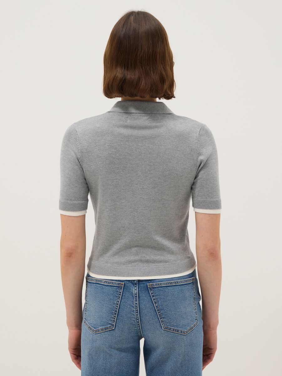 Polo in misto viscosa grigia regular fit_1