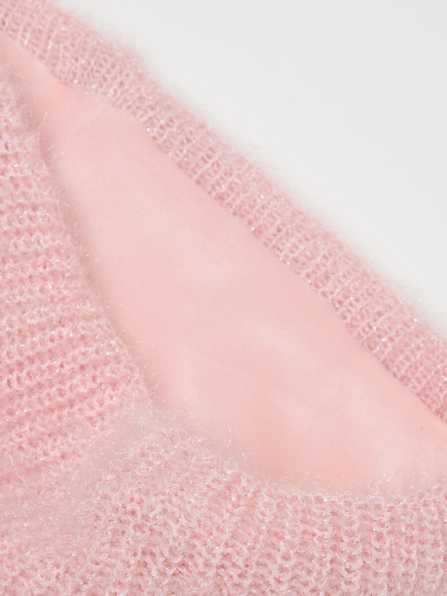 Pink scarf for girls with metallic fibres_1