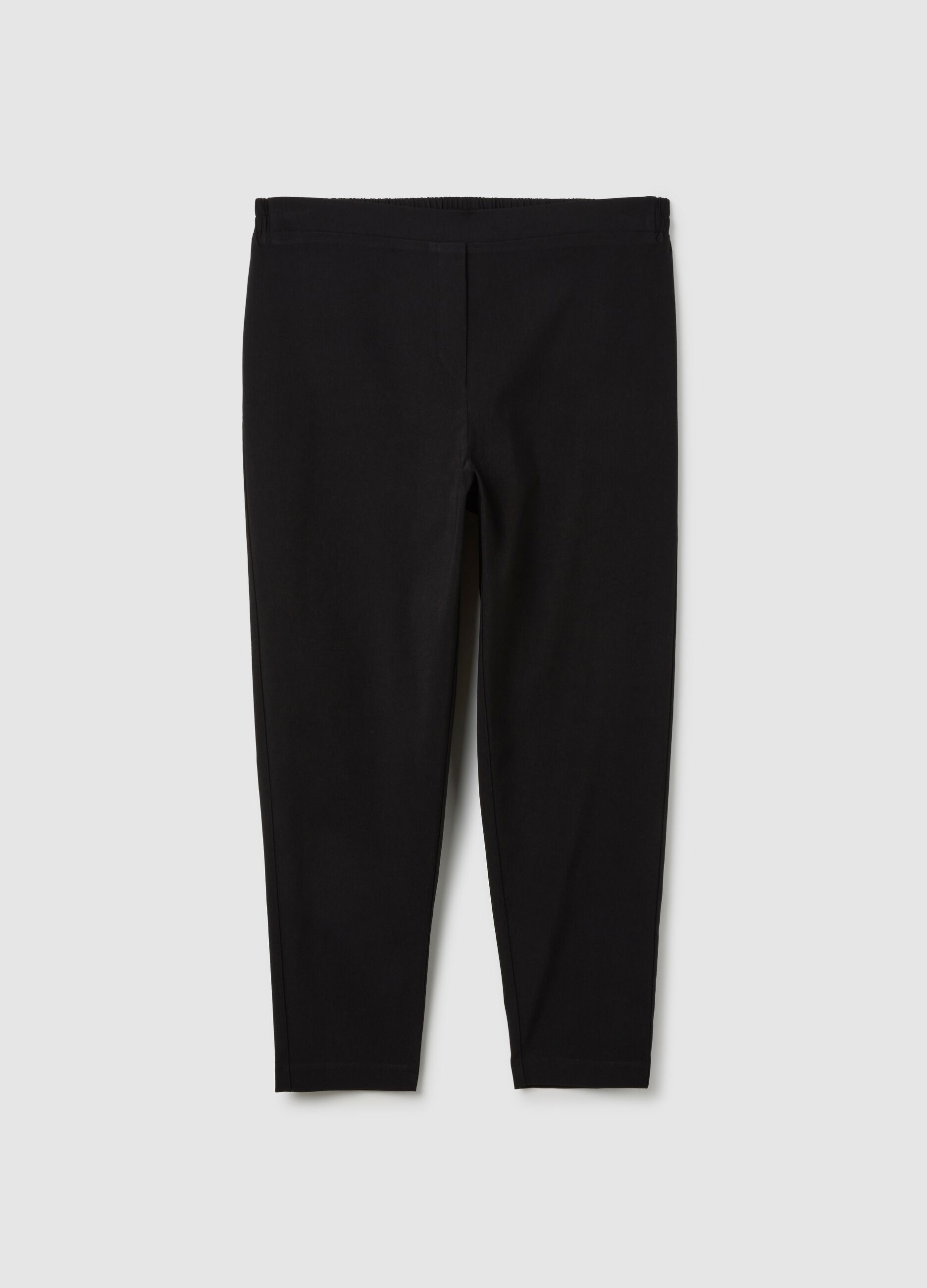 Leggings da donna in misto viscosa neri elasticizzati