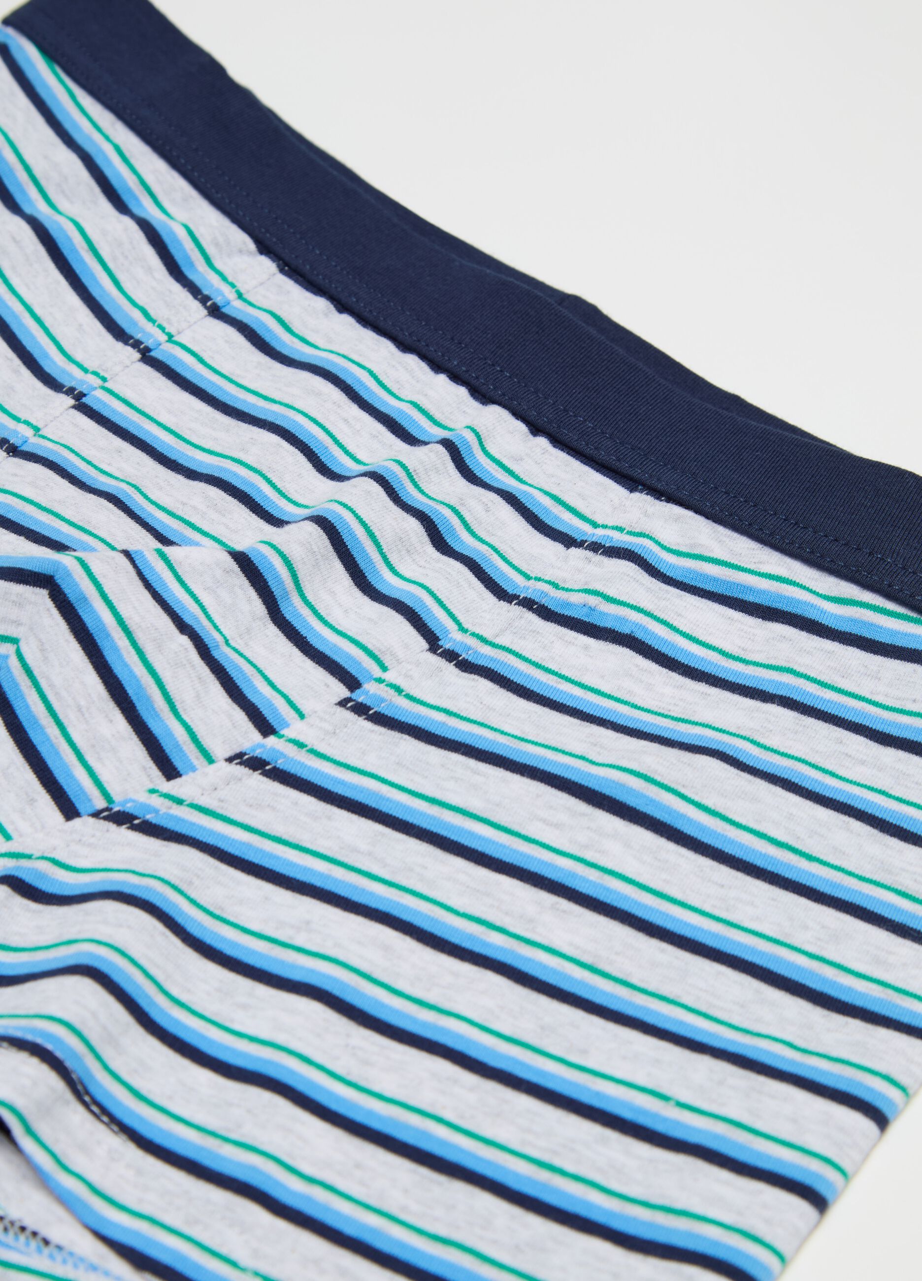 Striped boxer shorts in stretch cotton