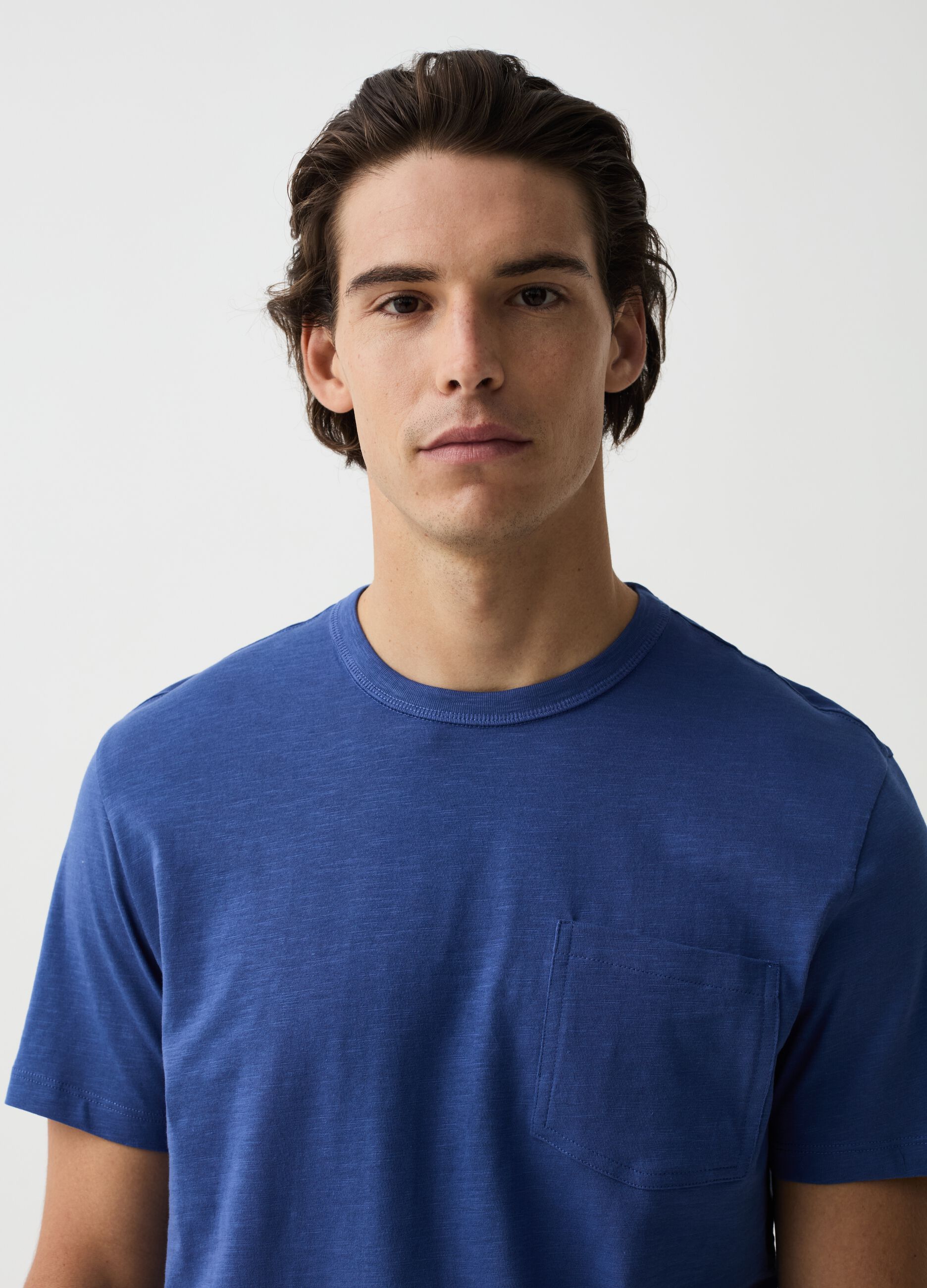 Jersey slub T-shirt with pocket