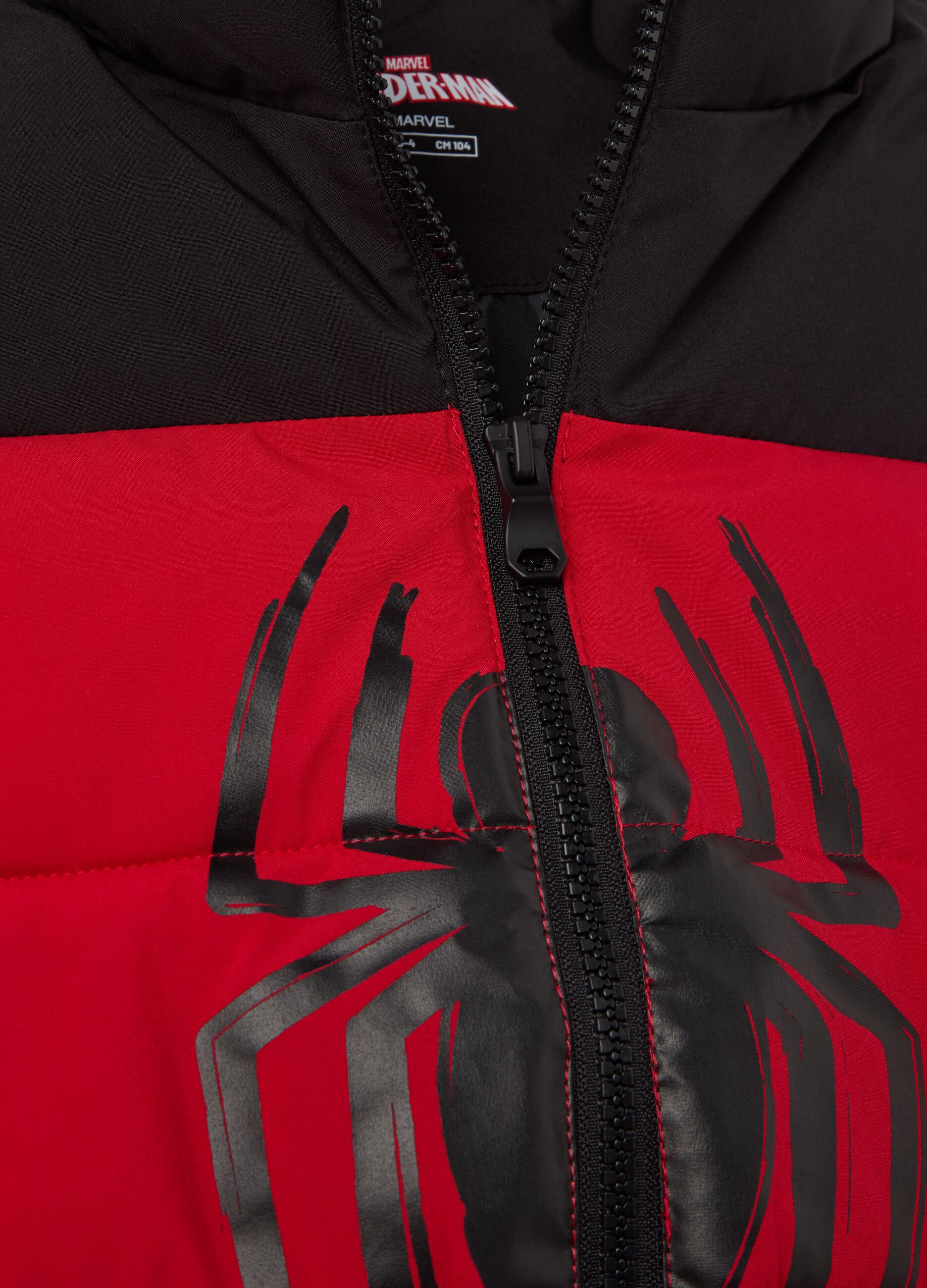 Two-tone gilet with Spider-Man print